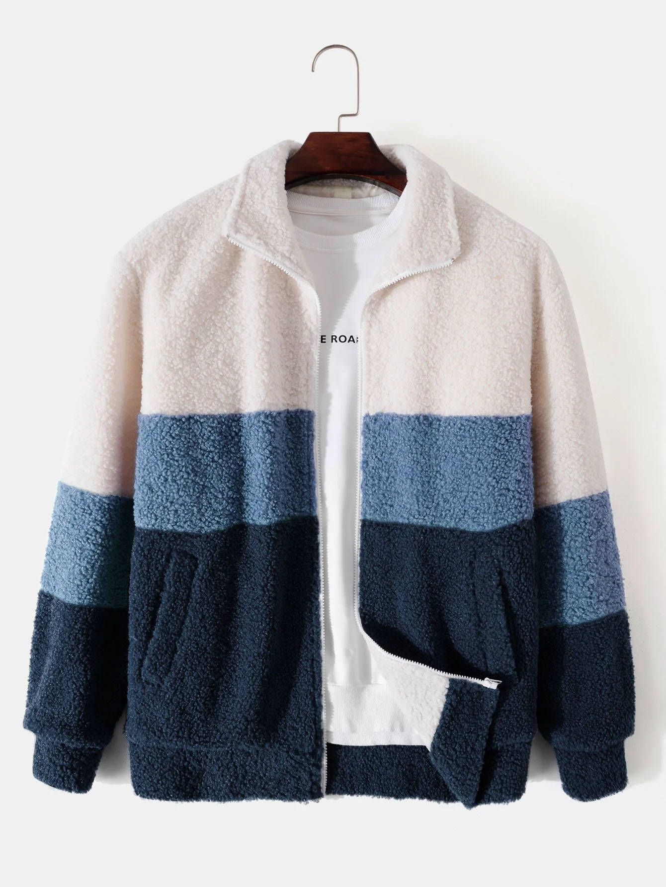 Arturo | Color Block Teddy Fleece Zip Up Coat - Image 3