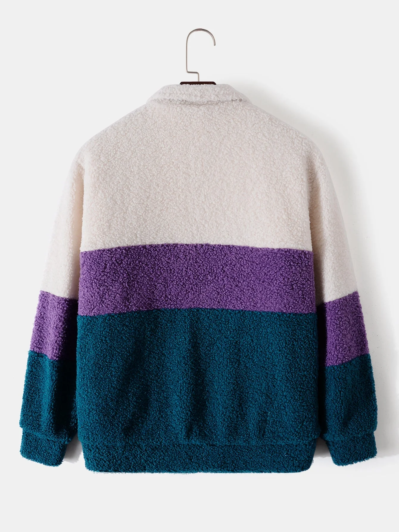 Arturo | Color Block Teddy Fleece Zip Up Coat - Image 5