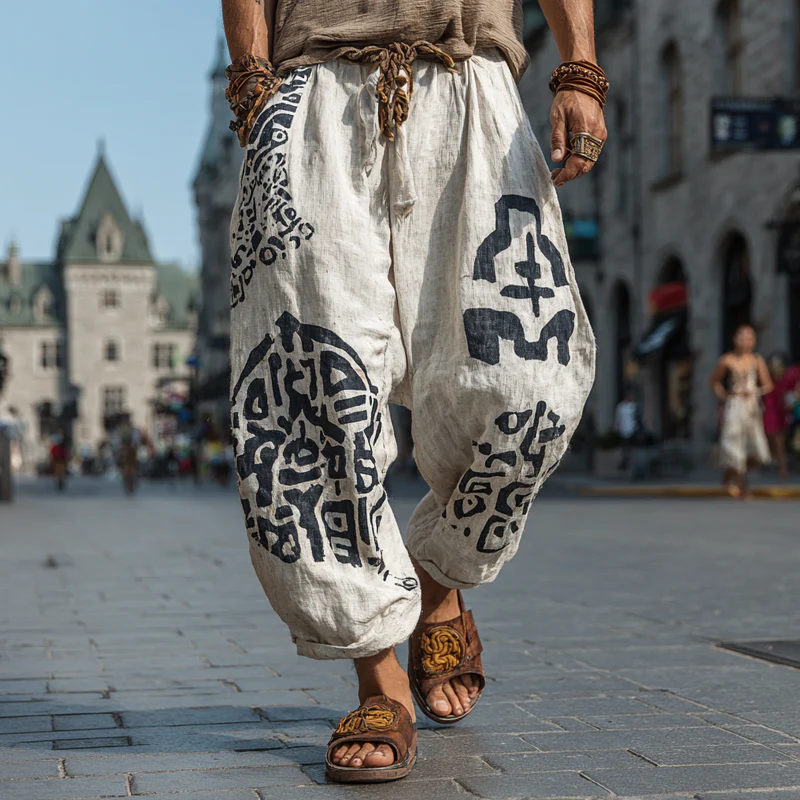 Bradley | Men'S Bohemian Print Loose Pants - Image 3