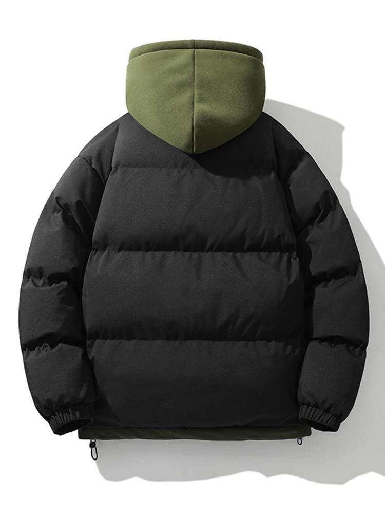Caspian | Contrast Zip Up Hooded Puffer Coat - Image 18