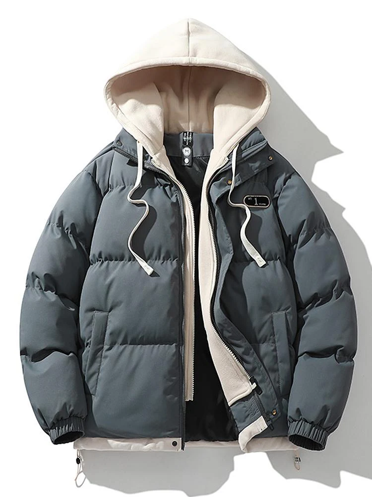 Caspian | Contrast Zip Up Hooded Puffer Coat - Image 21