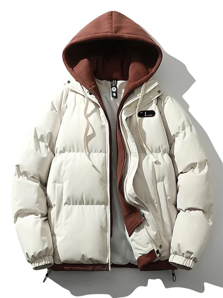 Caspian | Contrast Zip Up Hooded Puffer Coat - Image 23