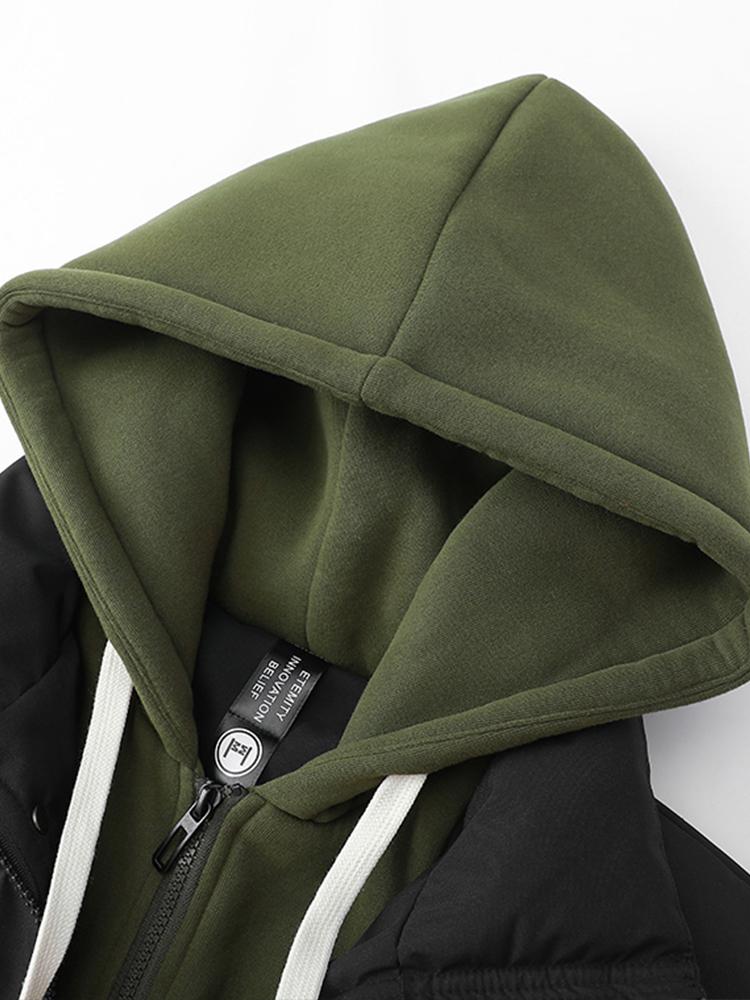 Caspian | Contrast Zip Up Hooded Puffer Coat - Image 7