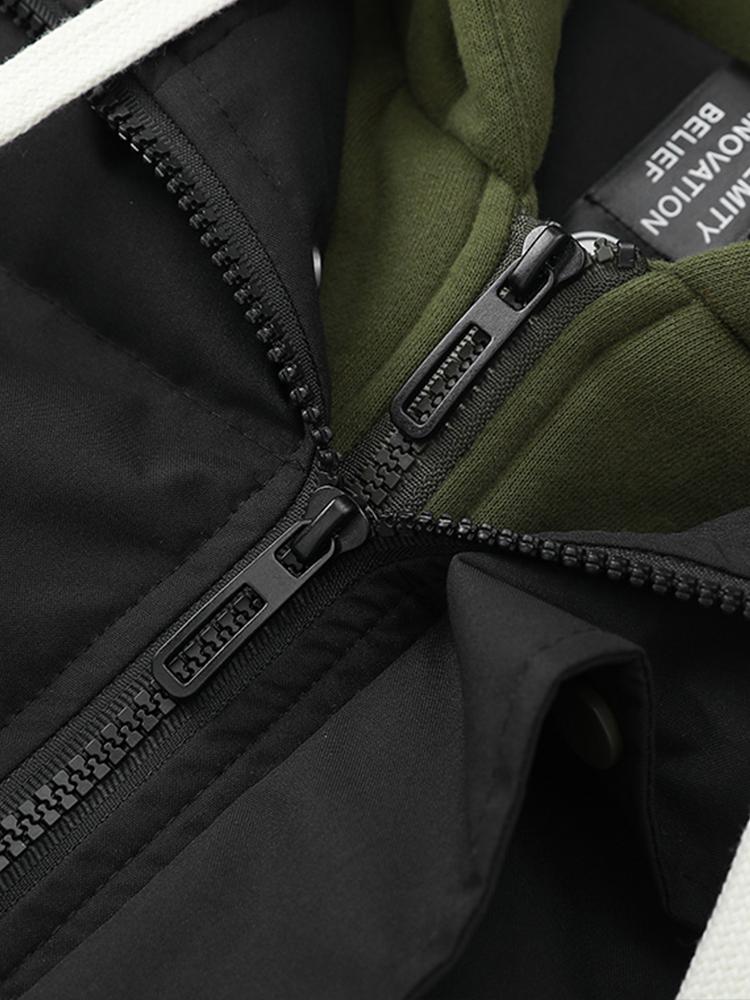 Caspian | Contrast Zip Up Hooded Puffer Coat - Image 8