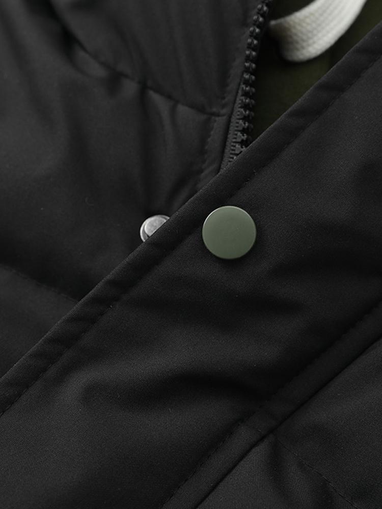 Caspian | Contrast Zip Up Hooded Puffer Coat - Image 9