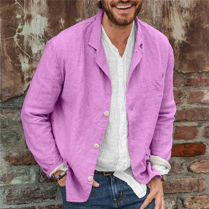 Celsus | Men's Linen Blazer Jacket - Image 5