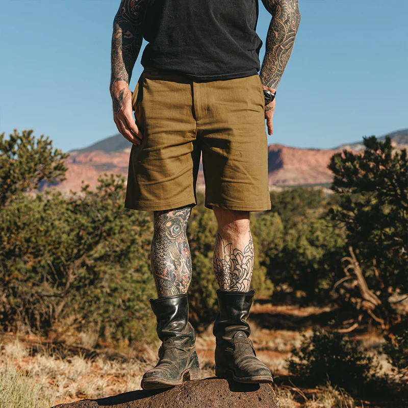 Chad | Men'S Vintage Casual Solid Cotton Shorts - Image 3