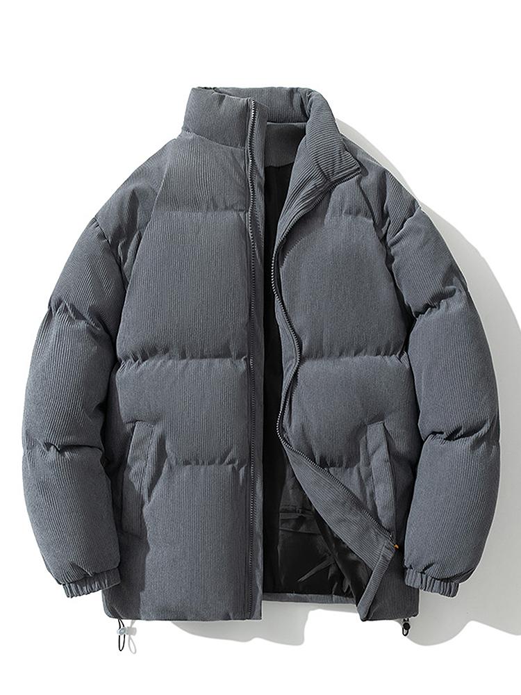 Cyrus | Funnel Neck Corduroy Puffer Coat - Image 11