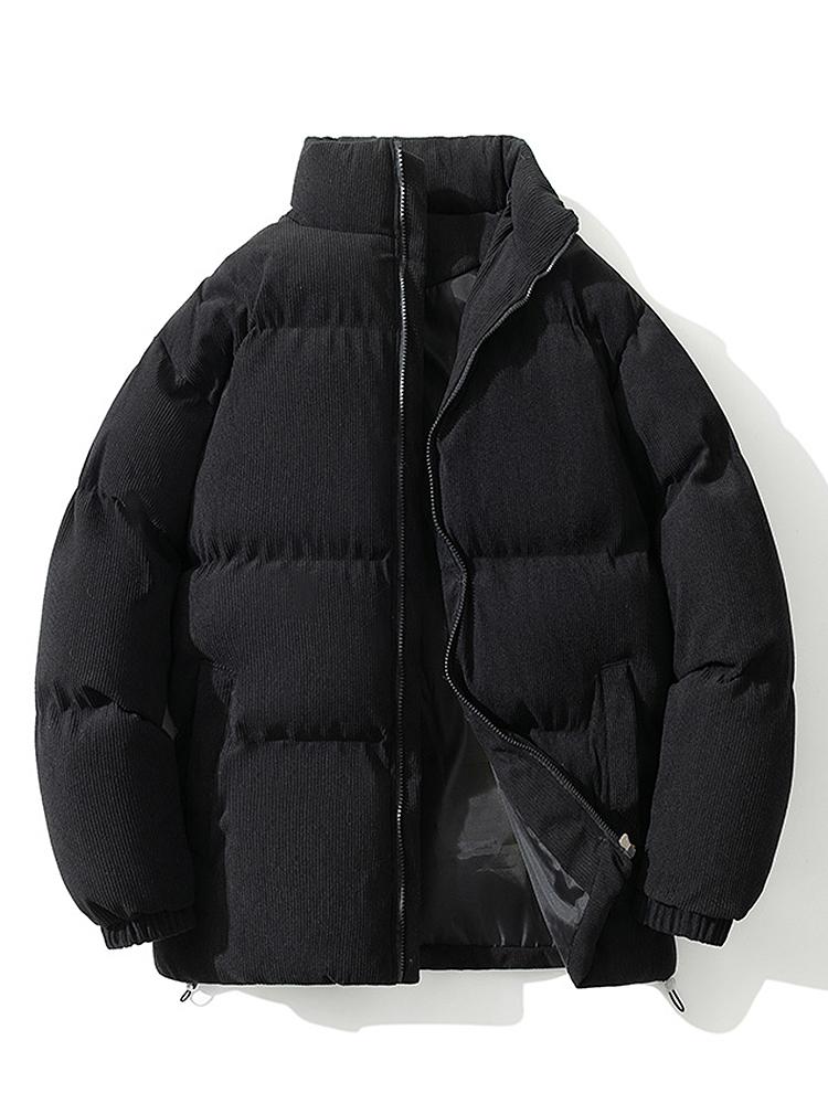 Cyrus | Funnel Neck Corduroy Puffer Coat - Image 14