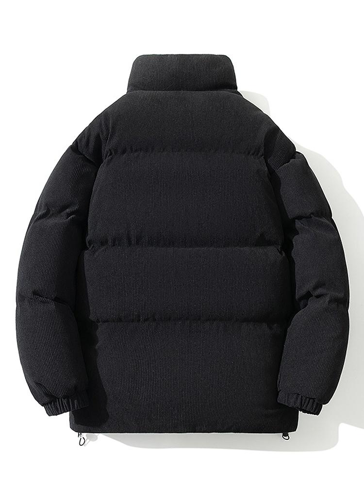 Cyrus | Funnel Neck Corduroy Puffer Coat - Image 15