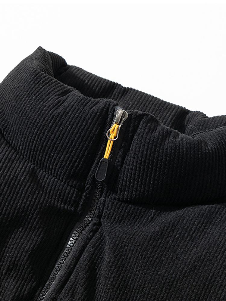 Cyrus | Funnel Neck Corduroy Puffer Coat - Image 16