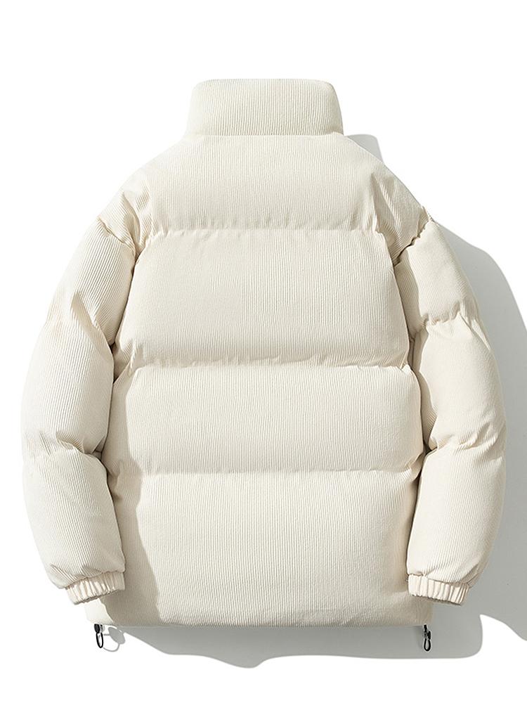 Cyrus | Funnel Neck Corduroy Puffer Coat - Image 3