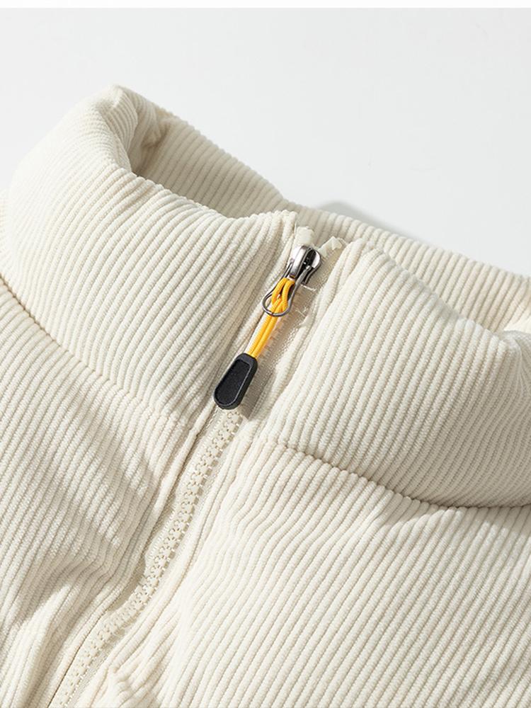 Cyrus | Funnel Neck Corduroy Puffer Coat - Image 4