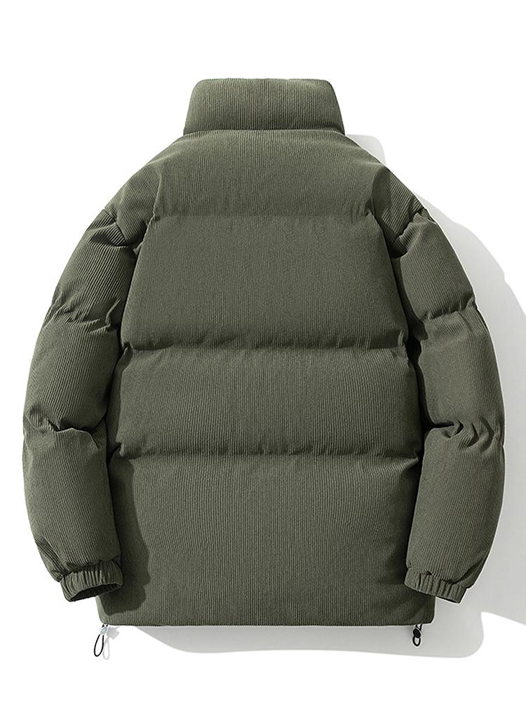 Cyrus | Funnel Neck Corduroy Puffer Coat - Image 9