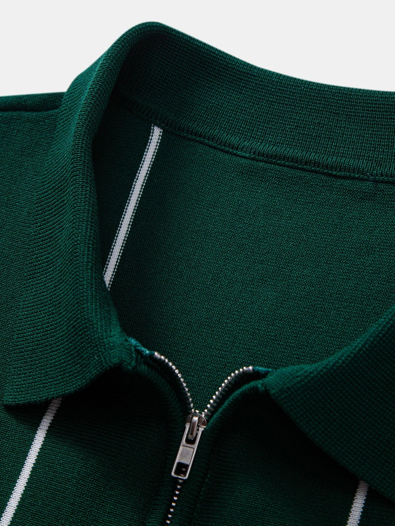 David | Stripe Zip Up Knitted Polo Shirt - Image 10