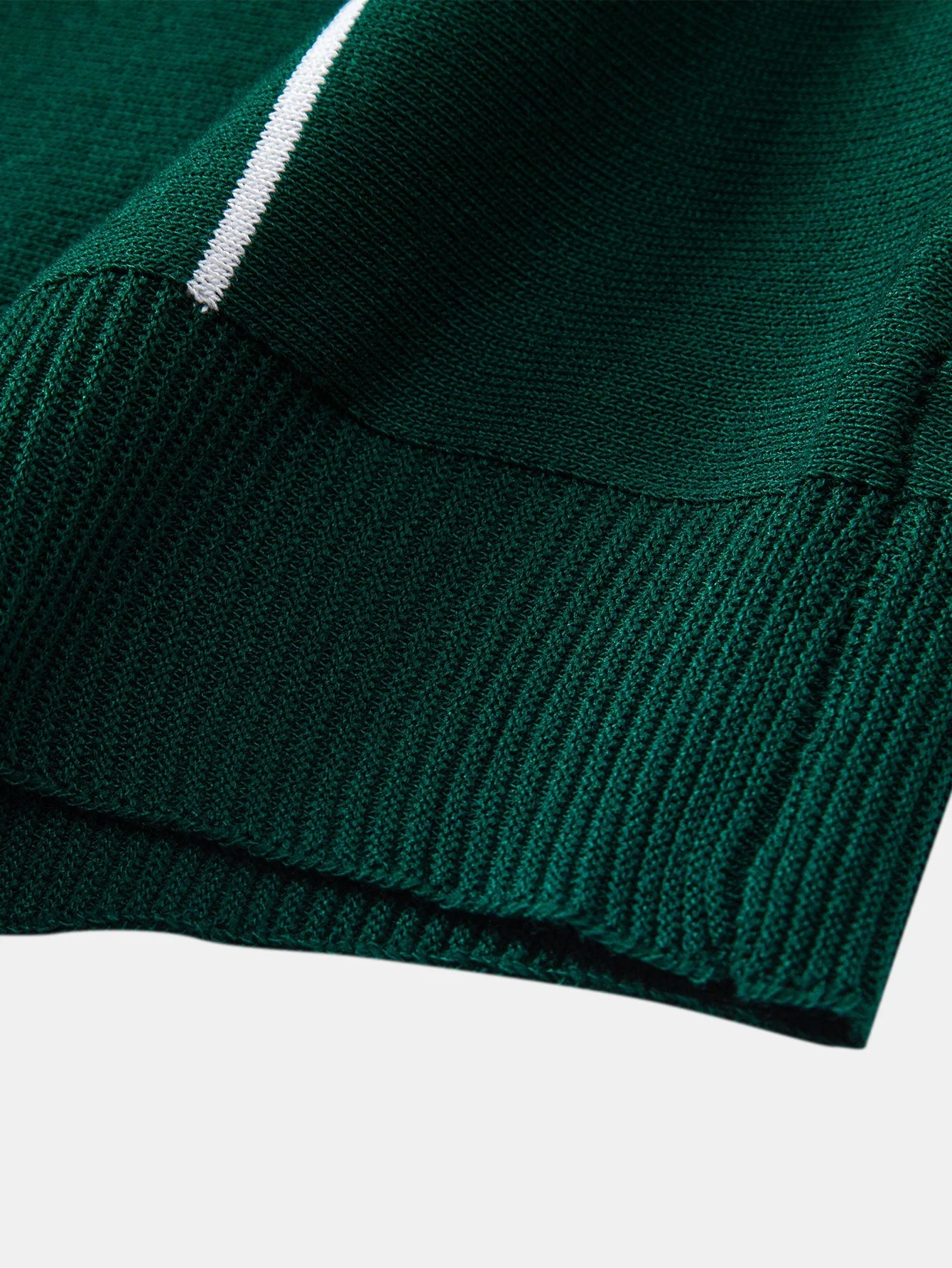 David | Stripe Zip Up Knitted Polo Shirt - Image 11