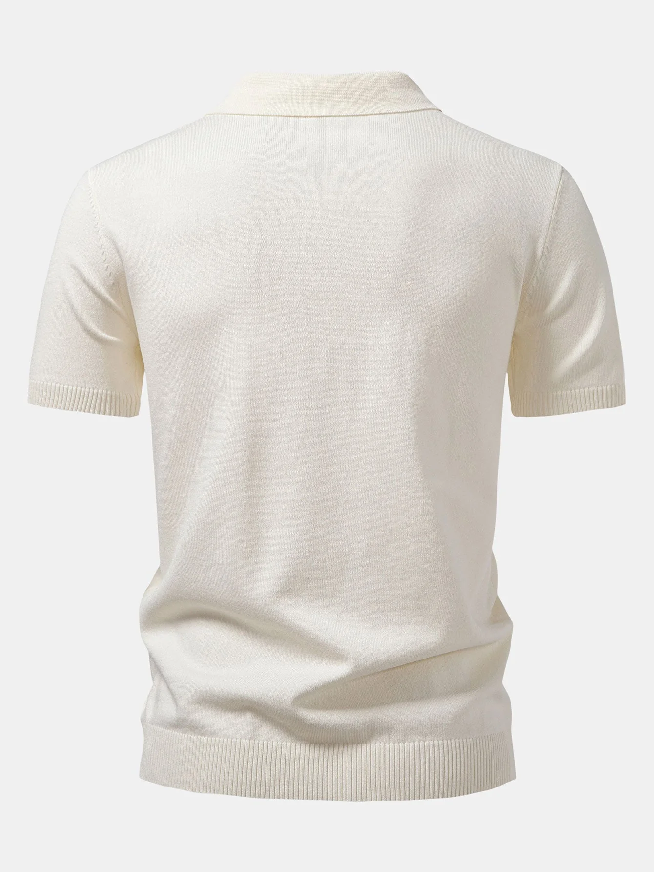 Elijah | Twist Jacquard Knitted Zipper Polo Shirt - Image 10