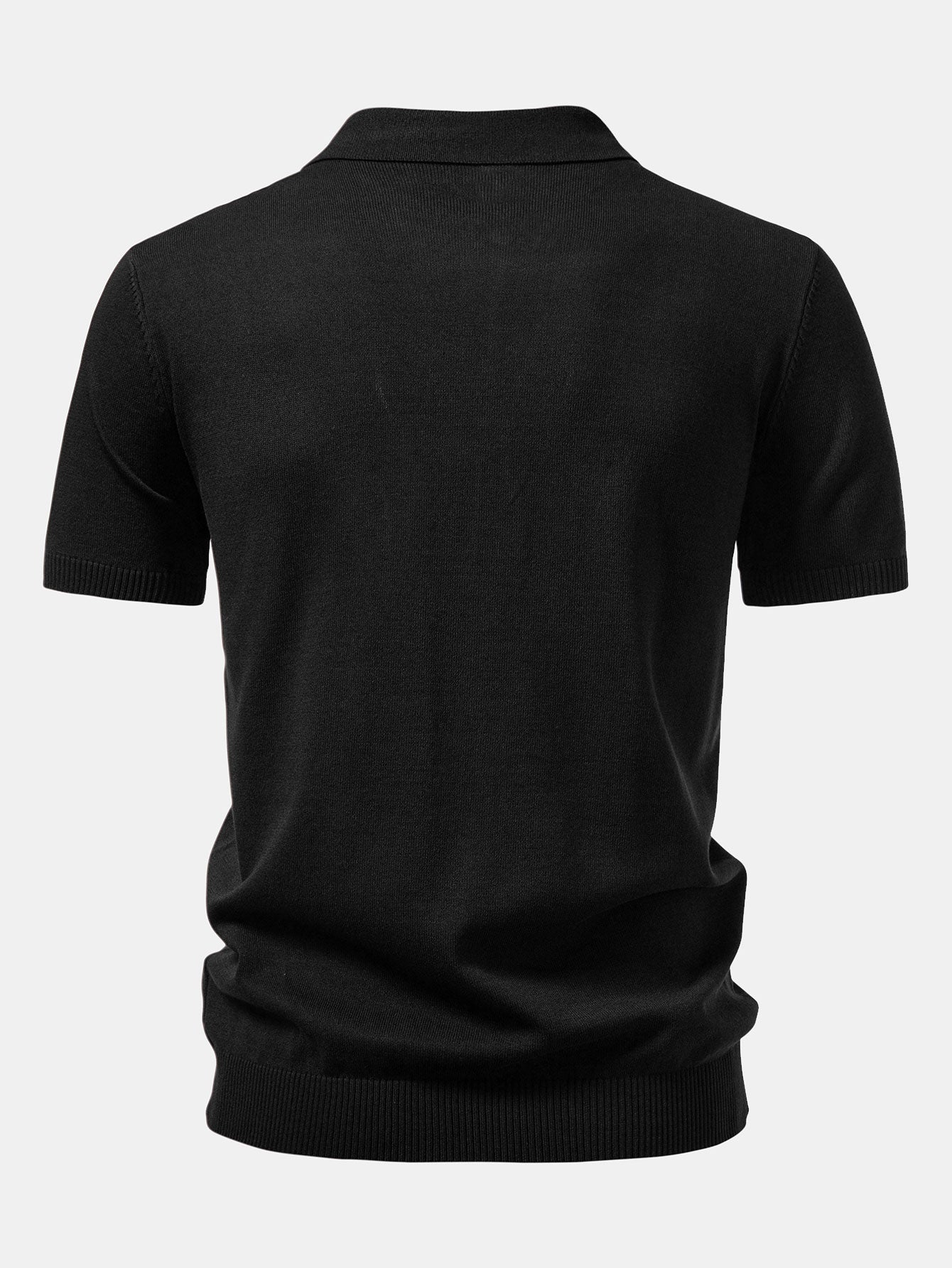 Elijah | Twist Jacquard Knitted Zipper Polo Shirt - Image 12