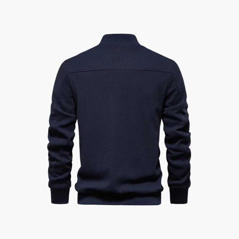 Eusebius | Men Waffle Bomber Jacket – Lightweight & Breathable - Textured Knit - Image 4