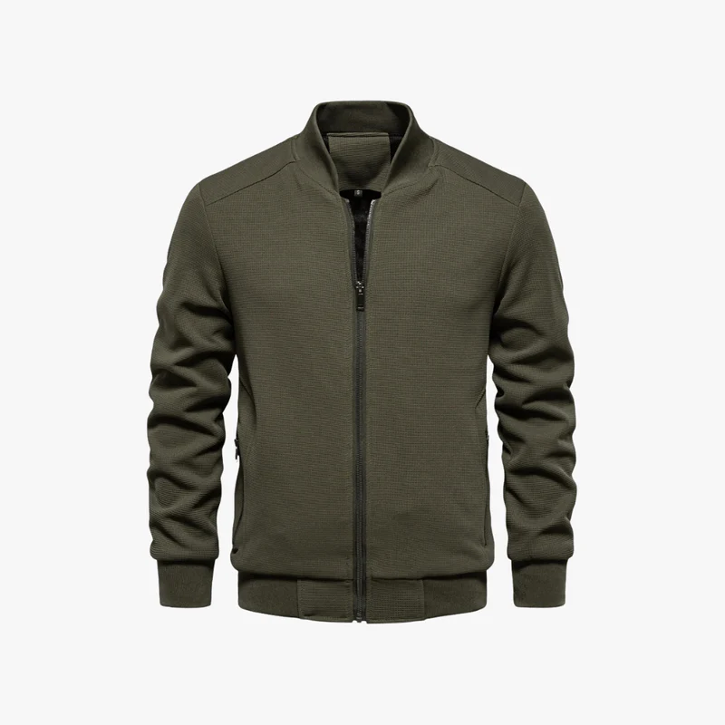 Eusebius | Men Waffle Bomber Jacket – Lightweight & Breathable - Textured Knit - Image 6