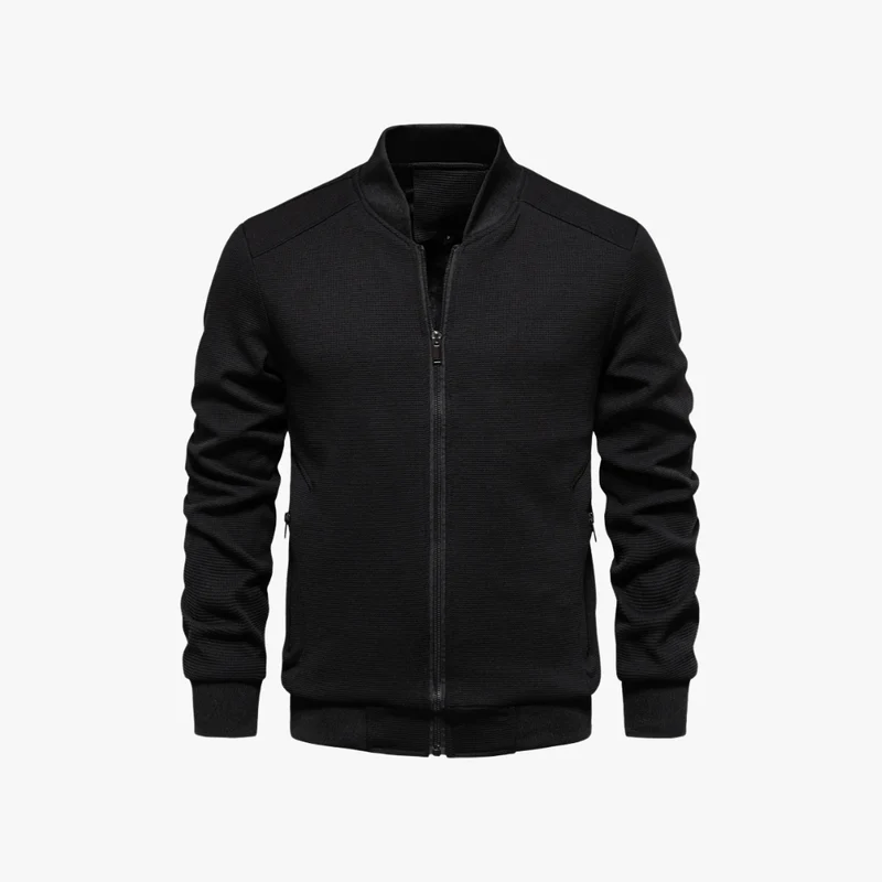 Eusebius | Men Waffle Bomber Jacket – Lightweight & Breathable - Textured Knit - Image 7