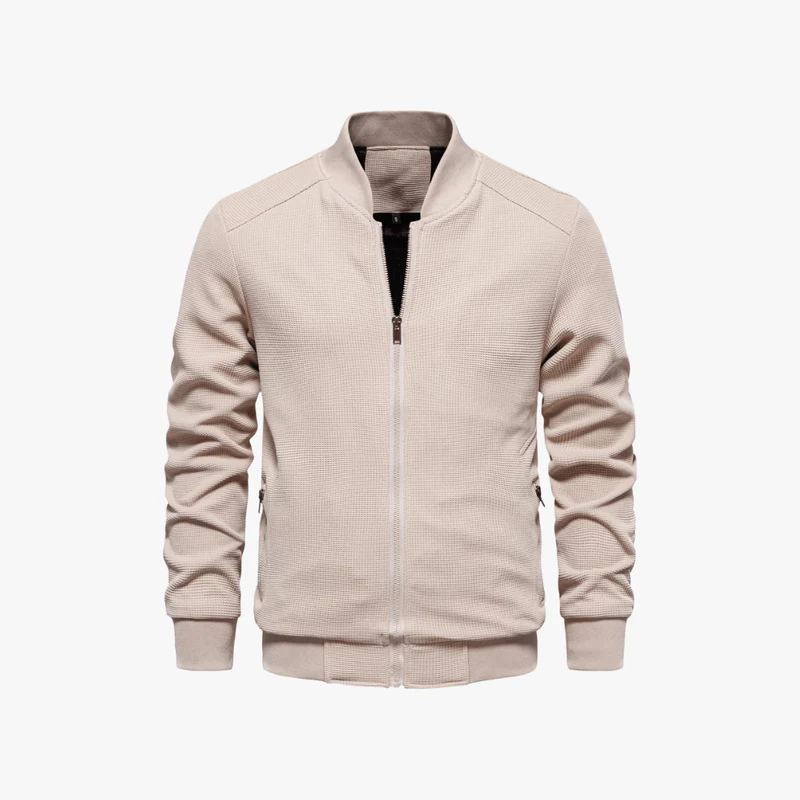 Eusebius | Men Waffle Bomber Jacket – Lightweight & Breathable - Textured Knit - Image 8