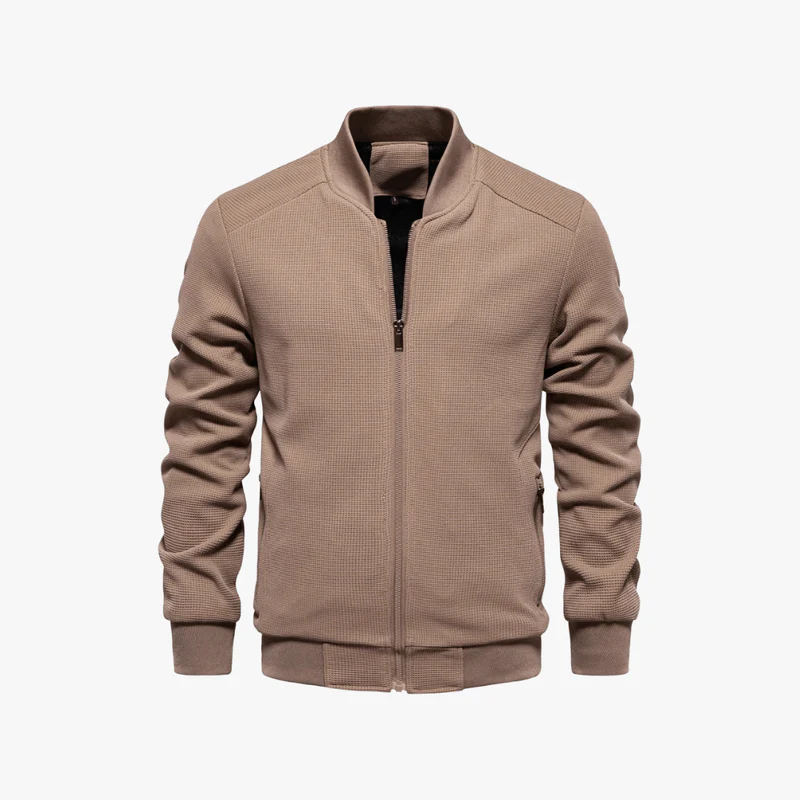 Eusebius | Men Waffle Bomber Jacket – Lightweight & Breathable - Textured Knit - Image 9
