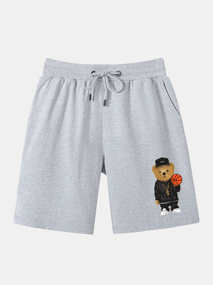 Fermín | Basketball Bear Print Mid Length Shorts - Image 3