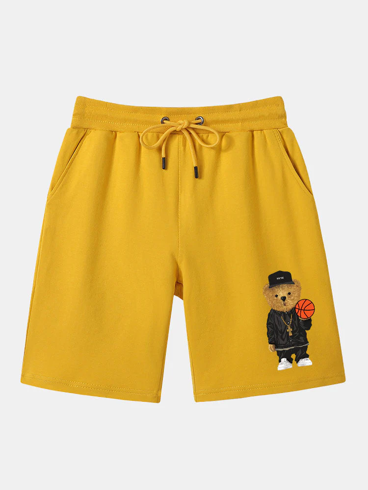 Fermín | Basketball Bear Print Mid Length Shorts - Image 5