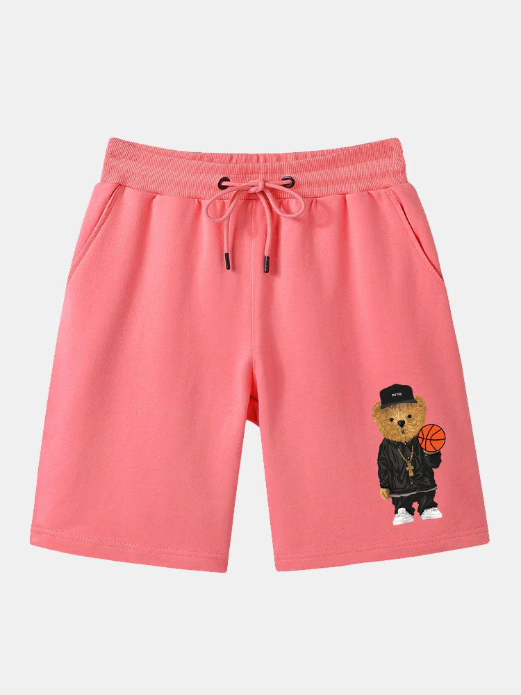 Fermín | Basketball Bear Print Mid Length Shorts - Image 7