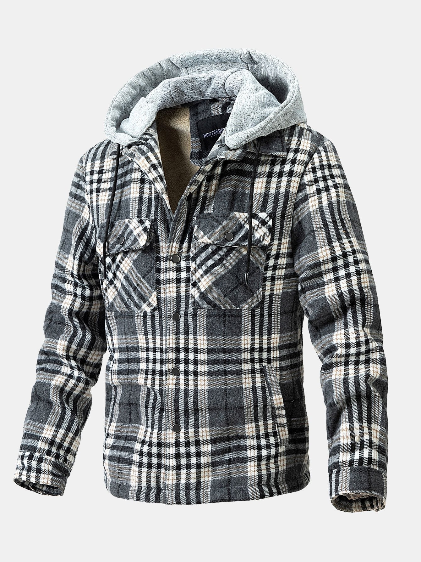 Forest | Teddy Fleece Lined Detachable Flannel Plaid Hooded Coat - Image 13
