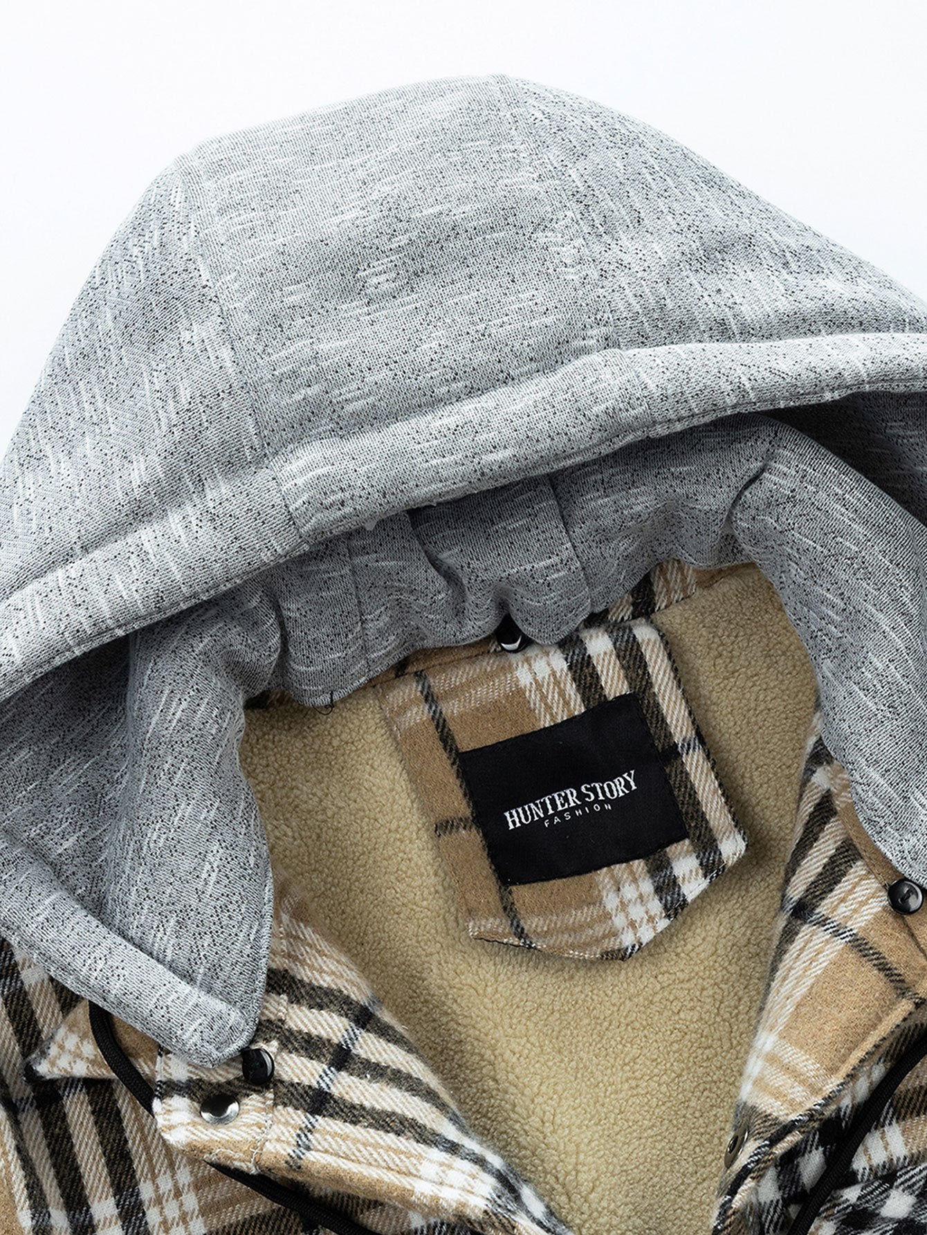 Forest | Teddy Fleece Lined Detachable Flannel Plaid Hooded Coat - Image 16