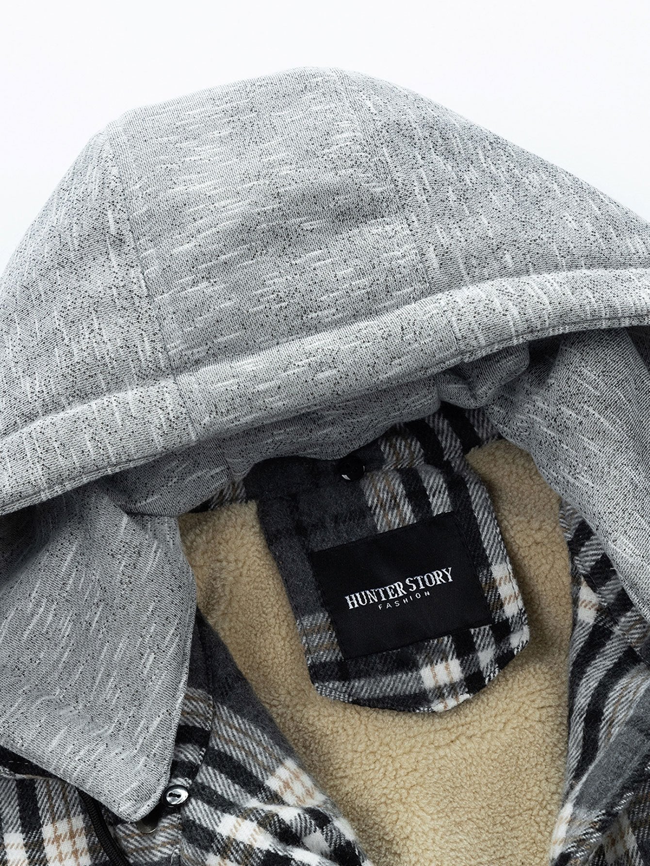 Forest | Teddy Fleece Lined Detachable Flannel Plaid Hooded Coat - Image 5