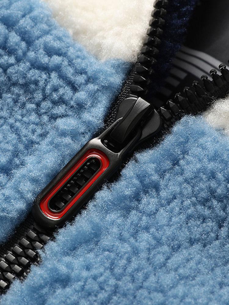 Gideon | Color Block Zip Up Teddy Coat - Image 12