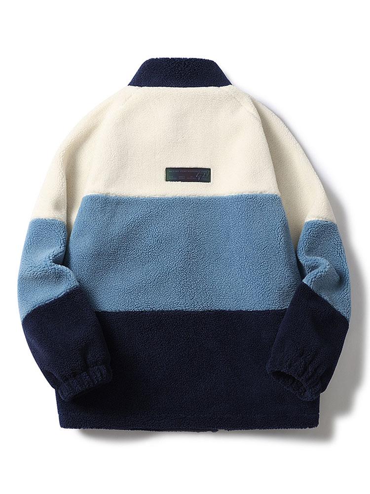 Gideon | Color Block Zip Up Teddy Coat - Image 5