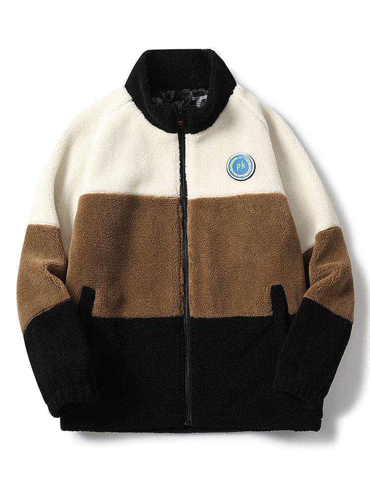 Gideon | Color Block Zip Up Teddy Coat - Image 6