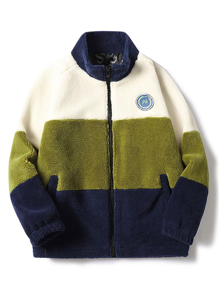 Gideon | Color Block Zip Up Teddy Coat - Image 8