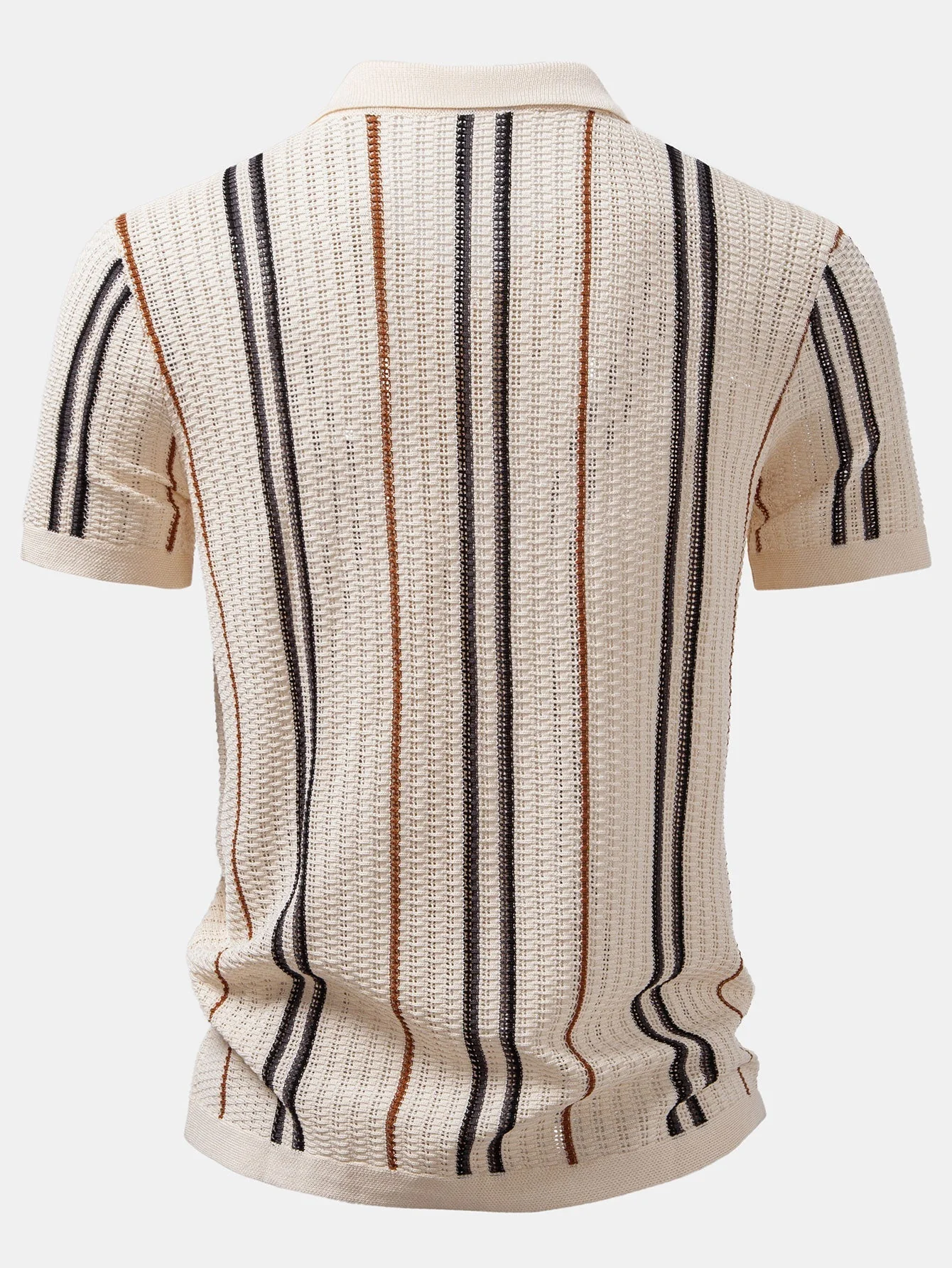 hola CROCHET STRIPED SHIRT WITH BUTTONS & STRAIGHT LEG LINEN PANTS - Image 6