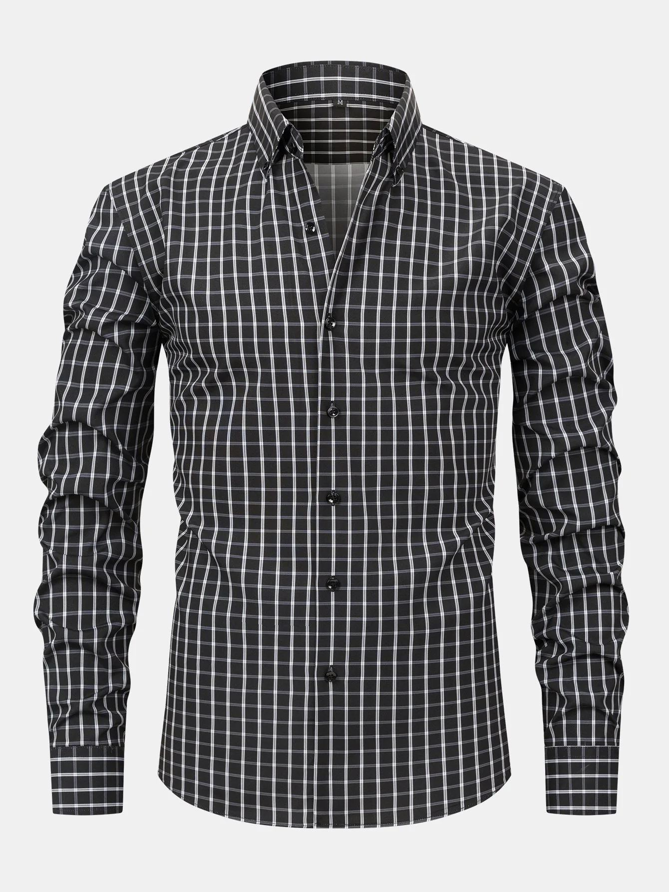 hola Long Sleeve Plaid Button-Down Shirt & Slim Fit Skinny Leg Pants - Image 12