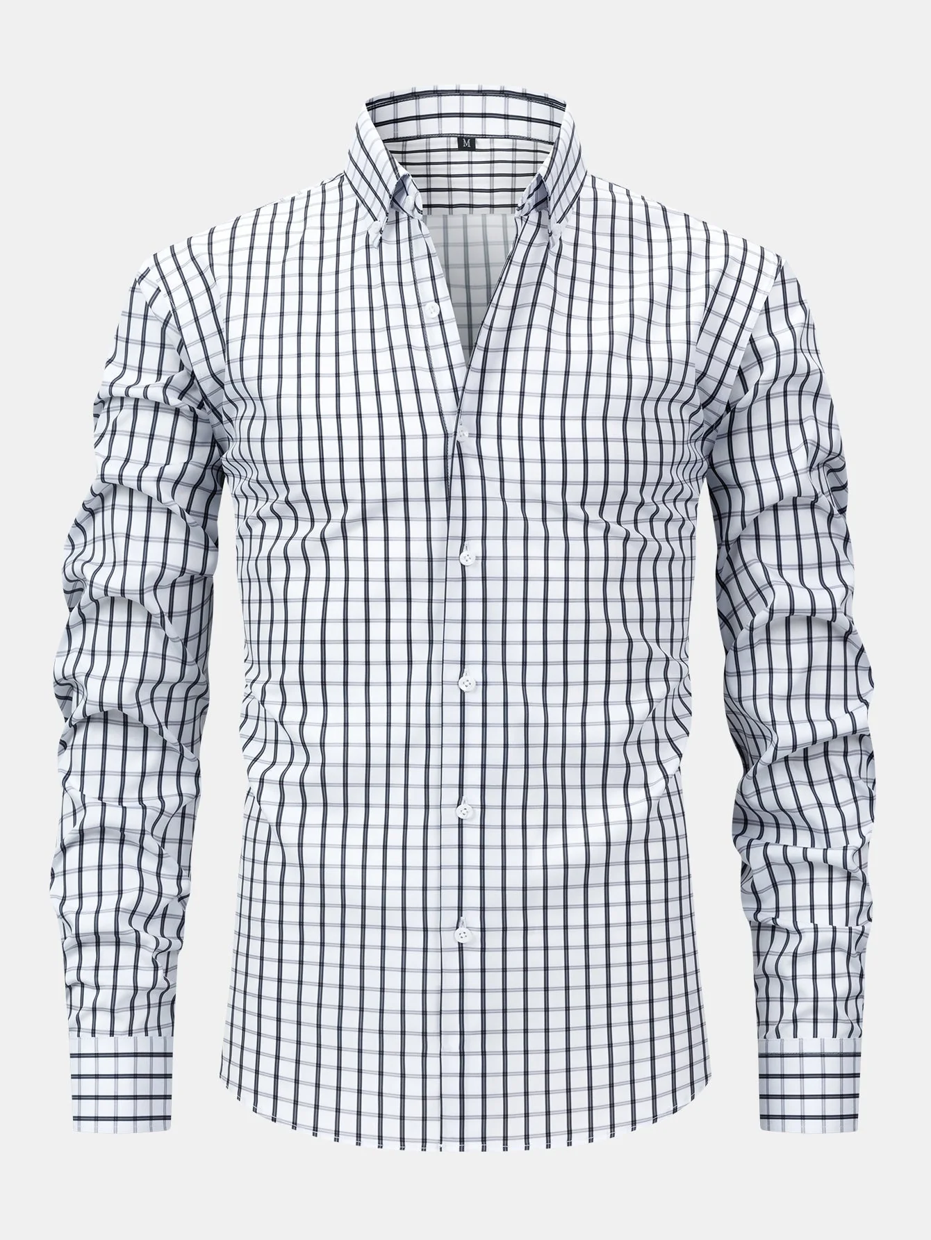 hola Long Sleeve Plaid Button-Down Shirt & Slim Fit Skinny Leg Pants - Image 8