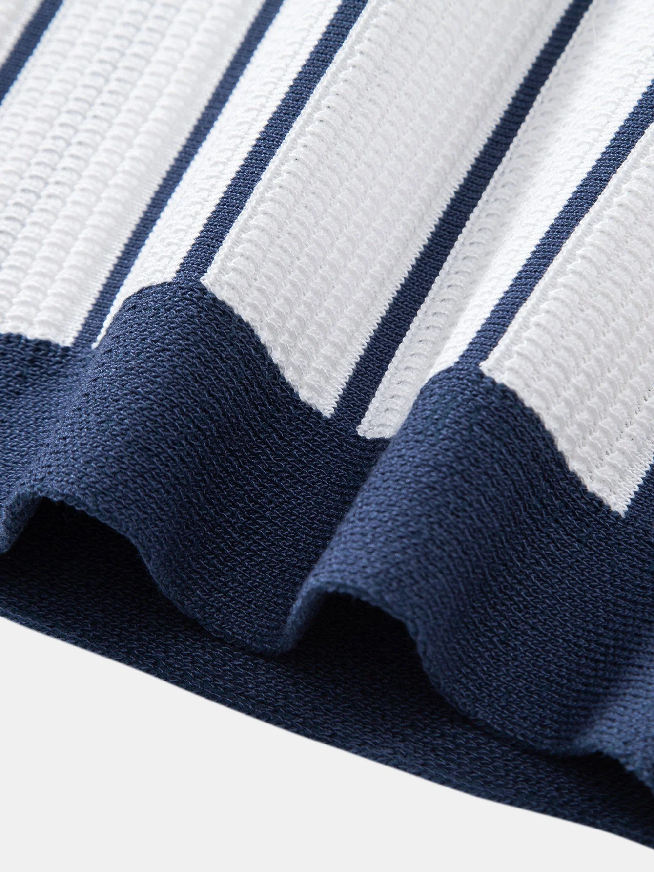 hola Striped knit shirt with buttons & straight linen pants - Image 7