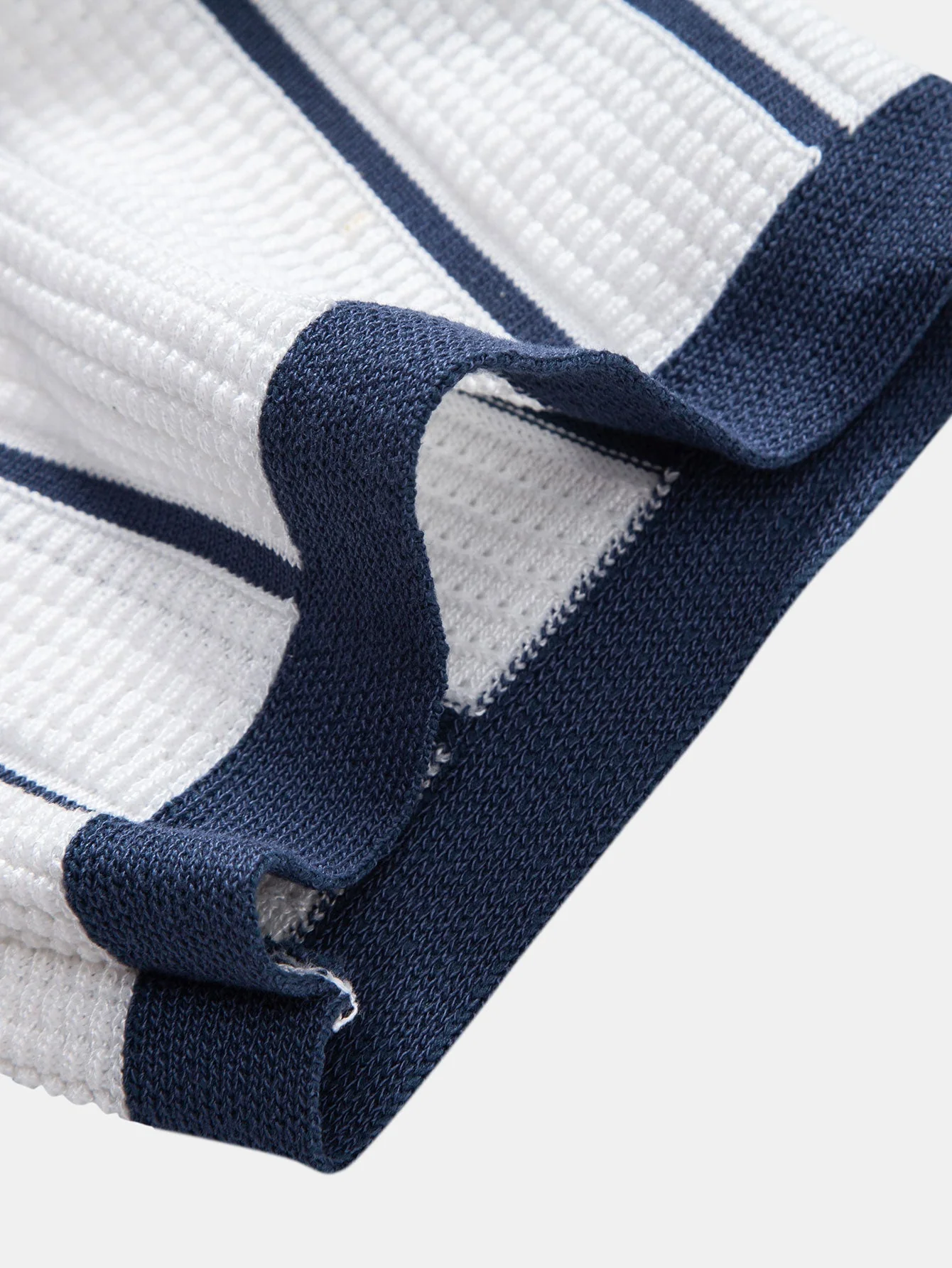 hola Striped knit shirt with buttons & straight linen pants - Image 8