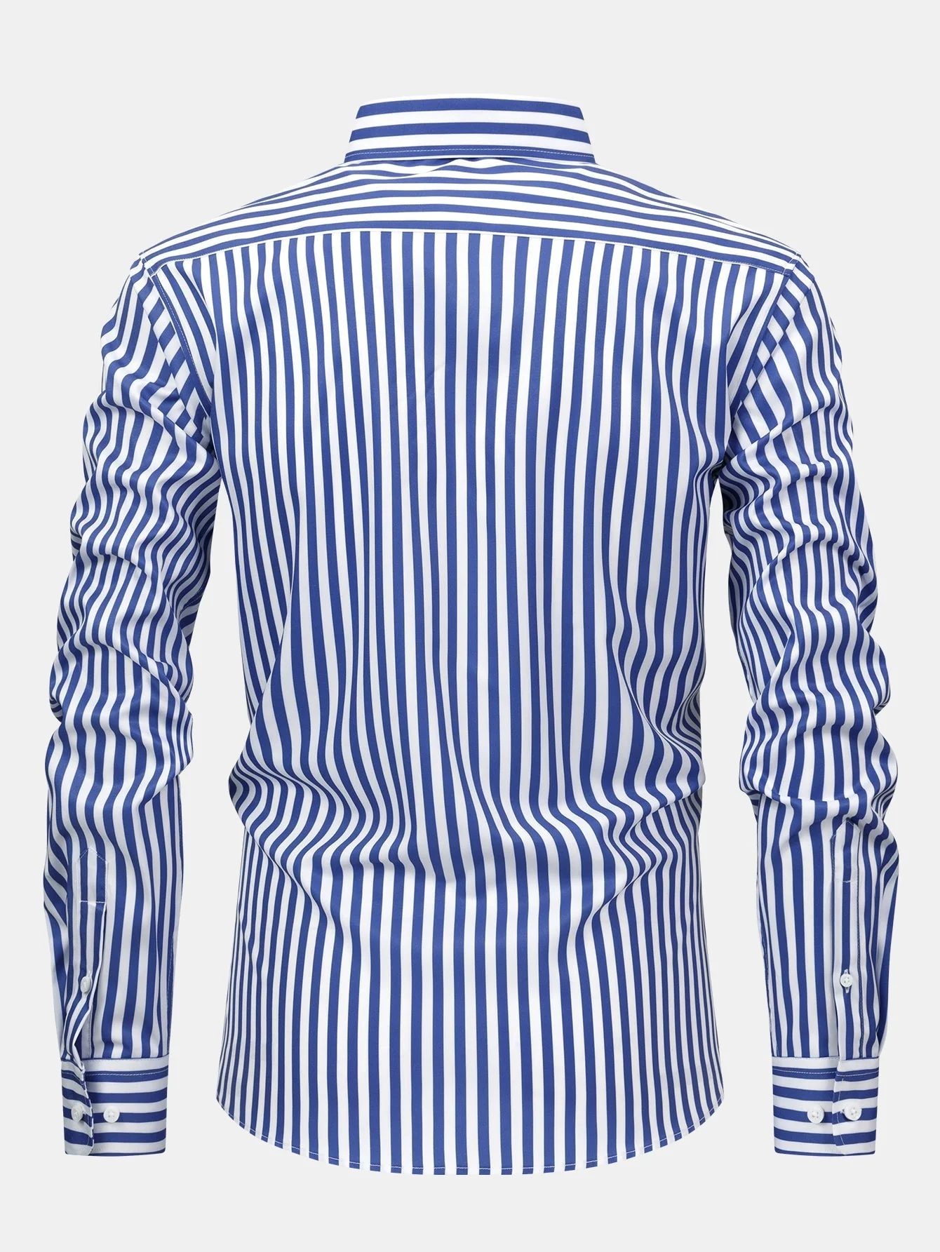 hola STRIPED LONG SLEEVE BUTTON-DOWN SHIRT & SLIM FIT WIDE LEG PANTS - Image 7
