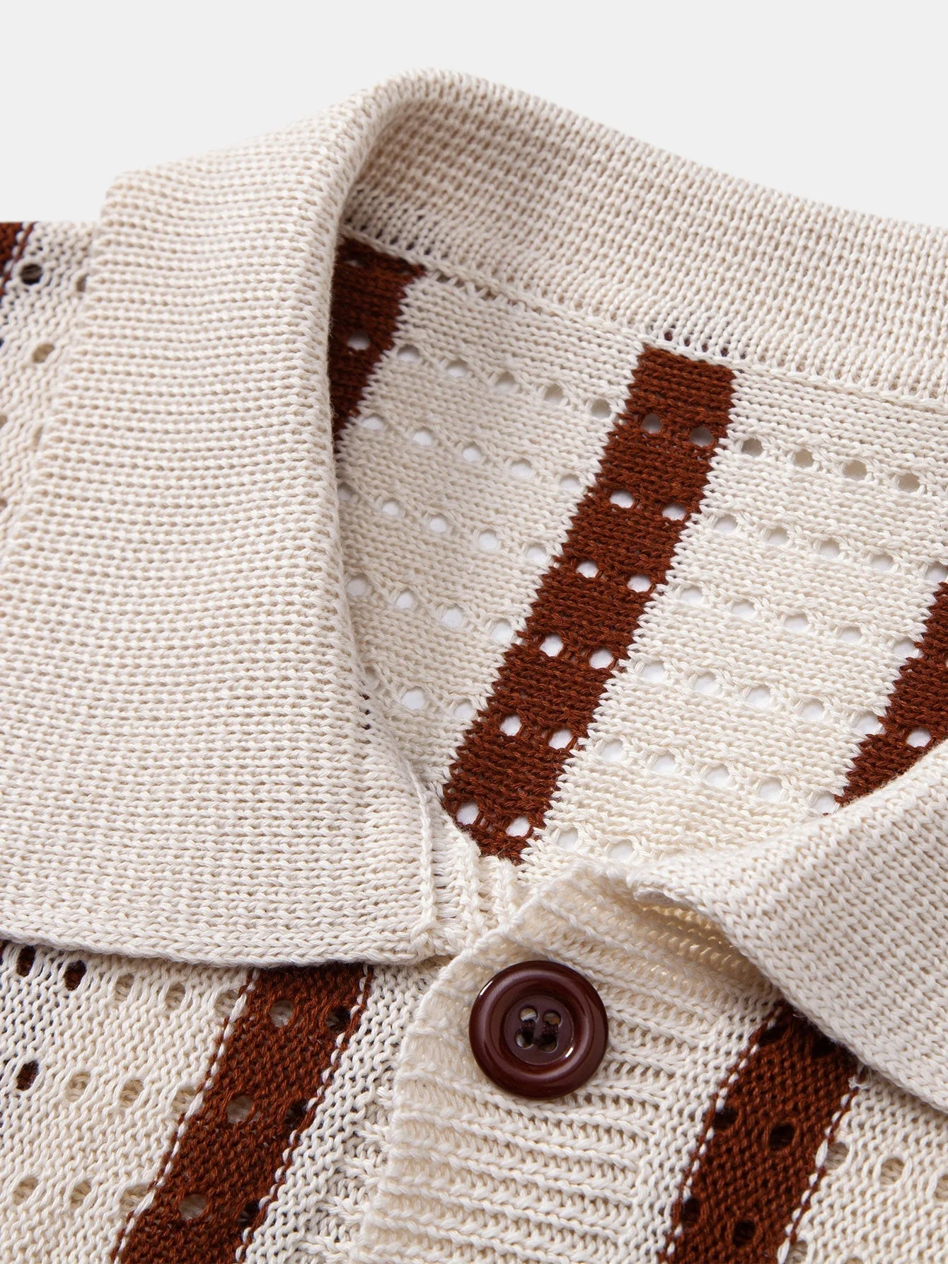 hola Striped shirt with knitted eyelets & straight leg linen trousers - Image 13