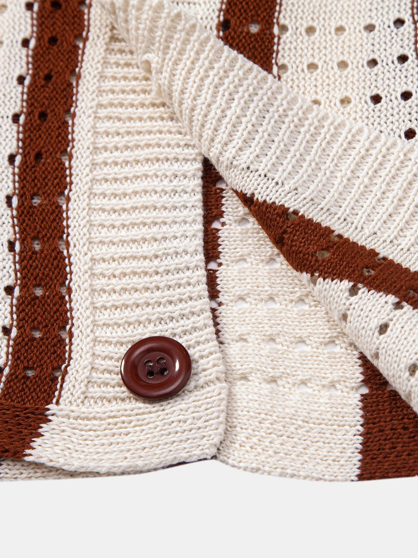 hola Striped shirt with knitted eyelets & straight leg linen trousers - Image 14