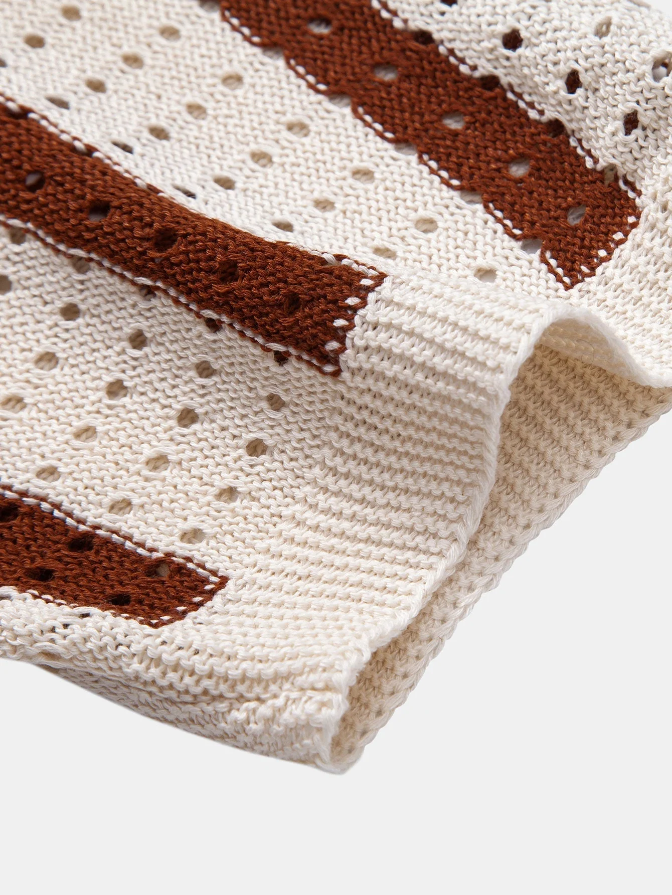 hola Striped shirt with knitted eyelets & straight leg linen trousers - Image 15