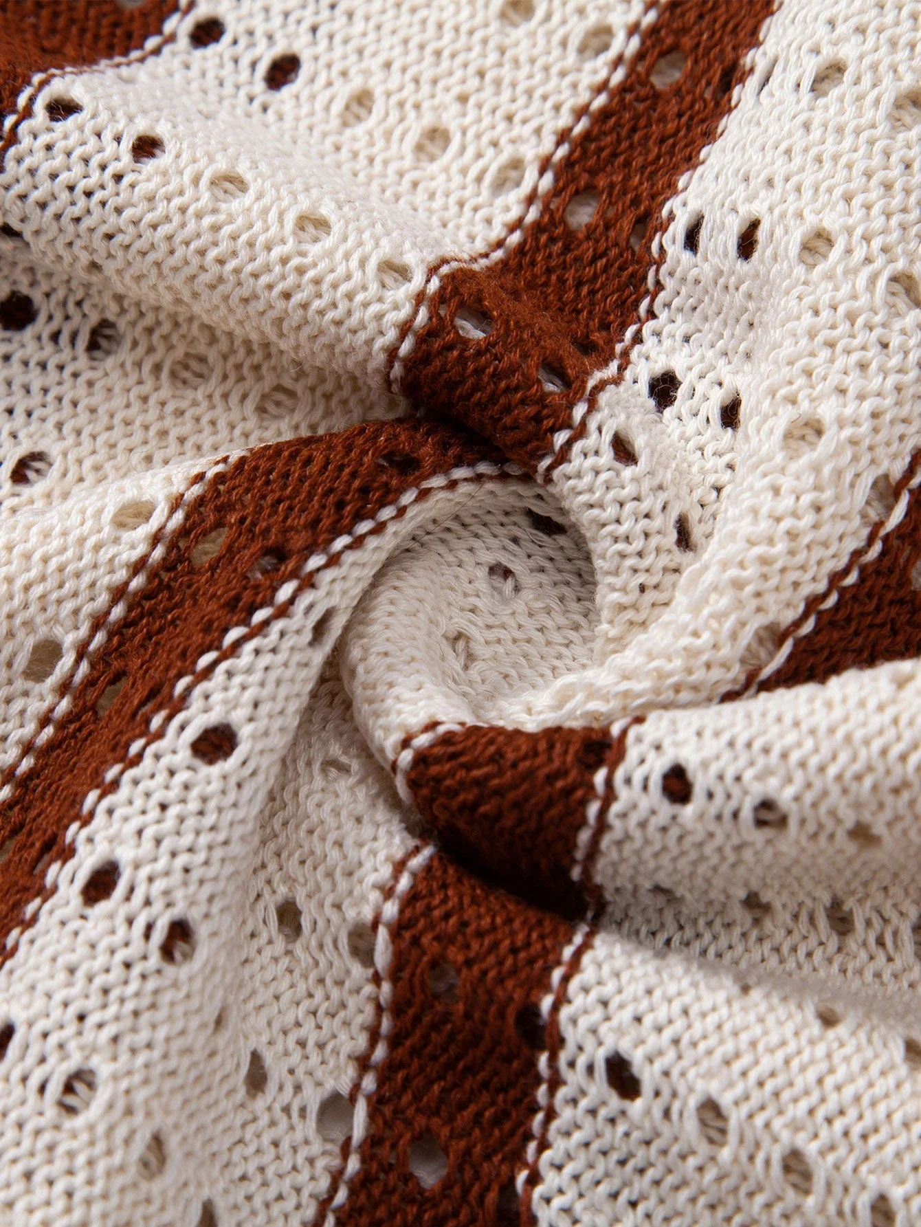 hola Striped shirt with knitted eyelets & straight leg linen trousers - Image 16