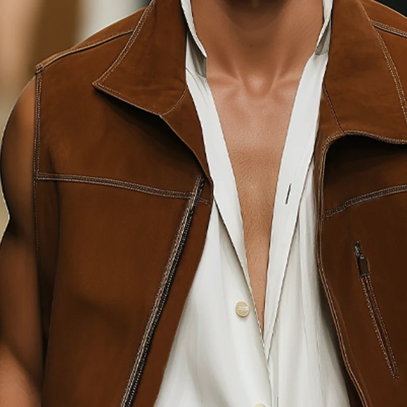 Ignacio | Men'S Vintage Classic Suede Zip-Up Vest - Image 3