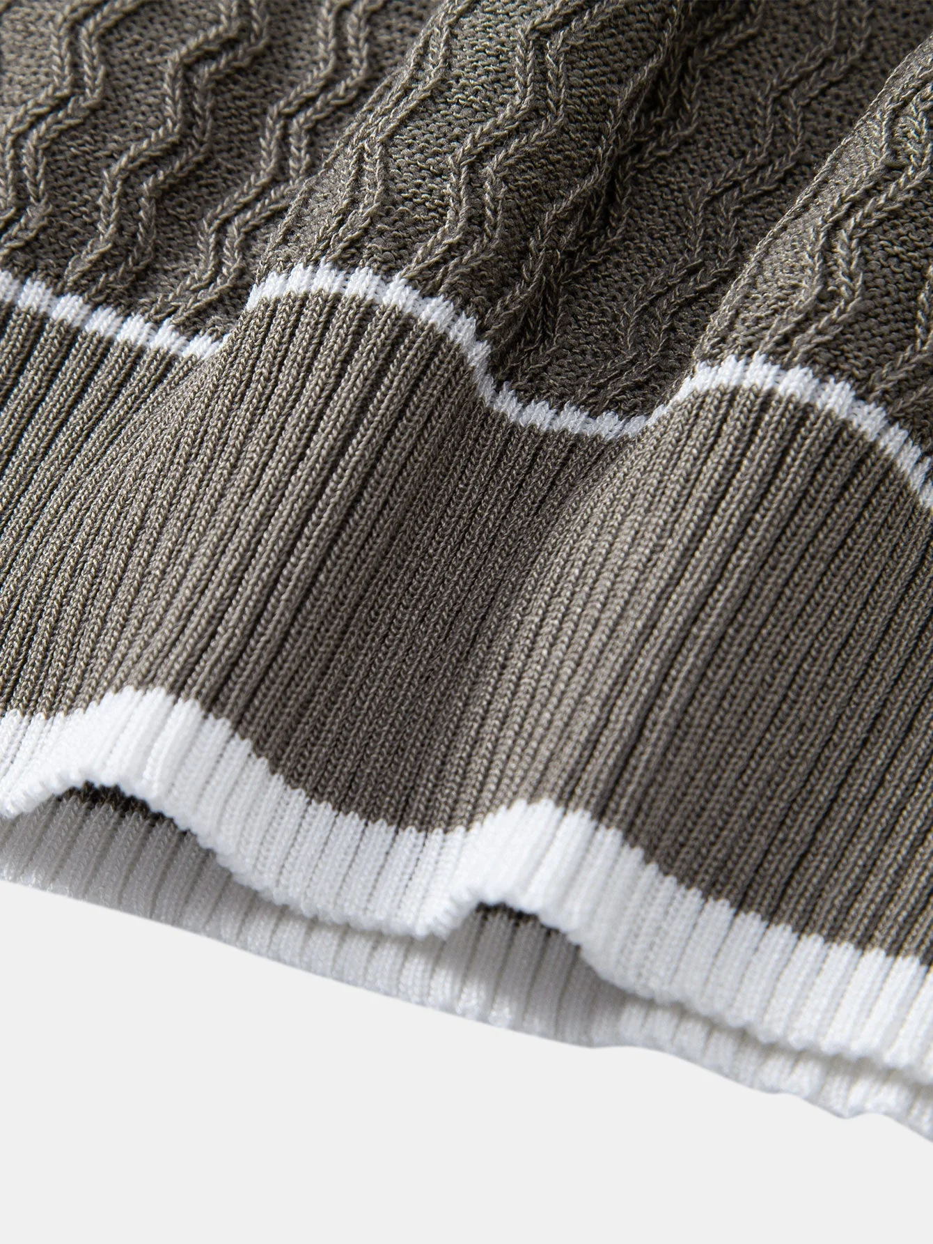 Jackson | Wave Jacquard Zip Up Knitted Polo Shirt - Image 10