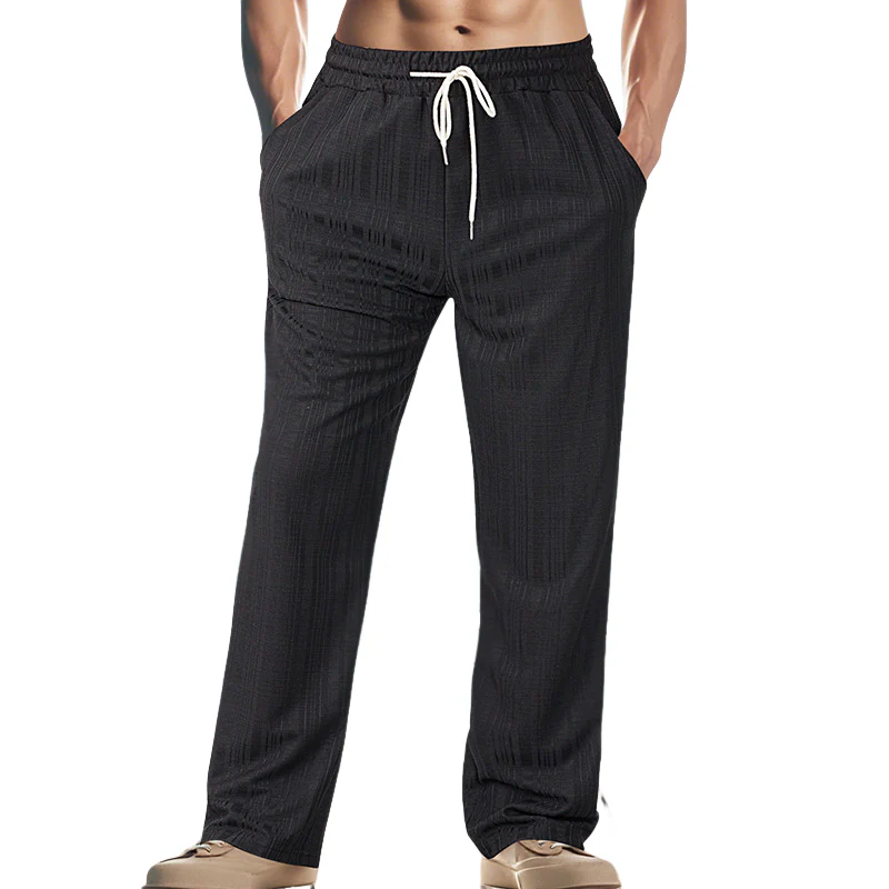 Jarrod | Men'S Textured Drawstring Solid Color Casual Pants - Image 7